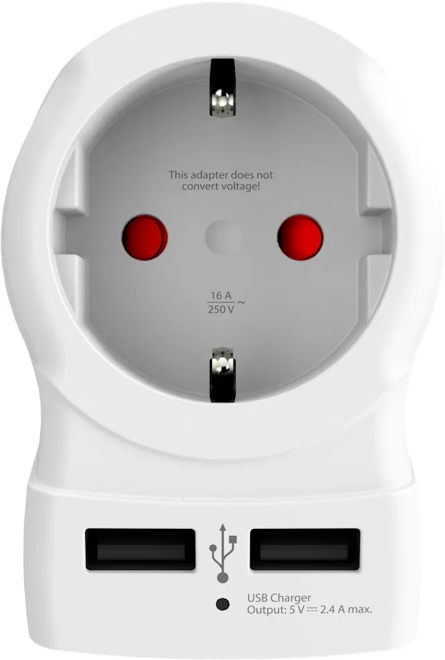 SKROSS Europe to USA Länderreiseadapter mit zwei USB-Anschlüssen