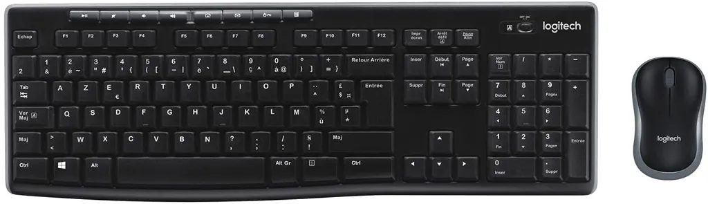 LOGITECH Tastatur + Maus - Kabellos - MK270 - AZERTY (BE) - Schwarz