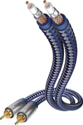 IN-AKUSTIK Câble audio [2x Cinch-RCA mâle - 2x Cinch-RCA mâle] 1.50 m bleu, argent contacts dorés